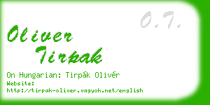 oliver tirpak business card